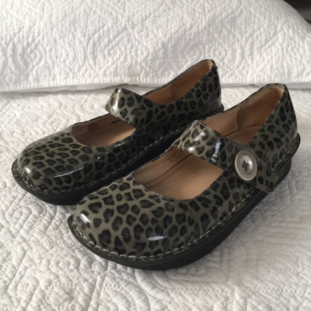 Alegria Paloma Leopard Patent Leather Mary Jane